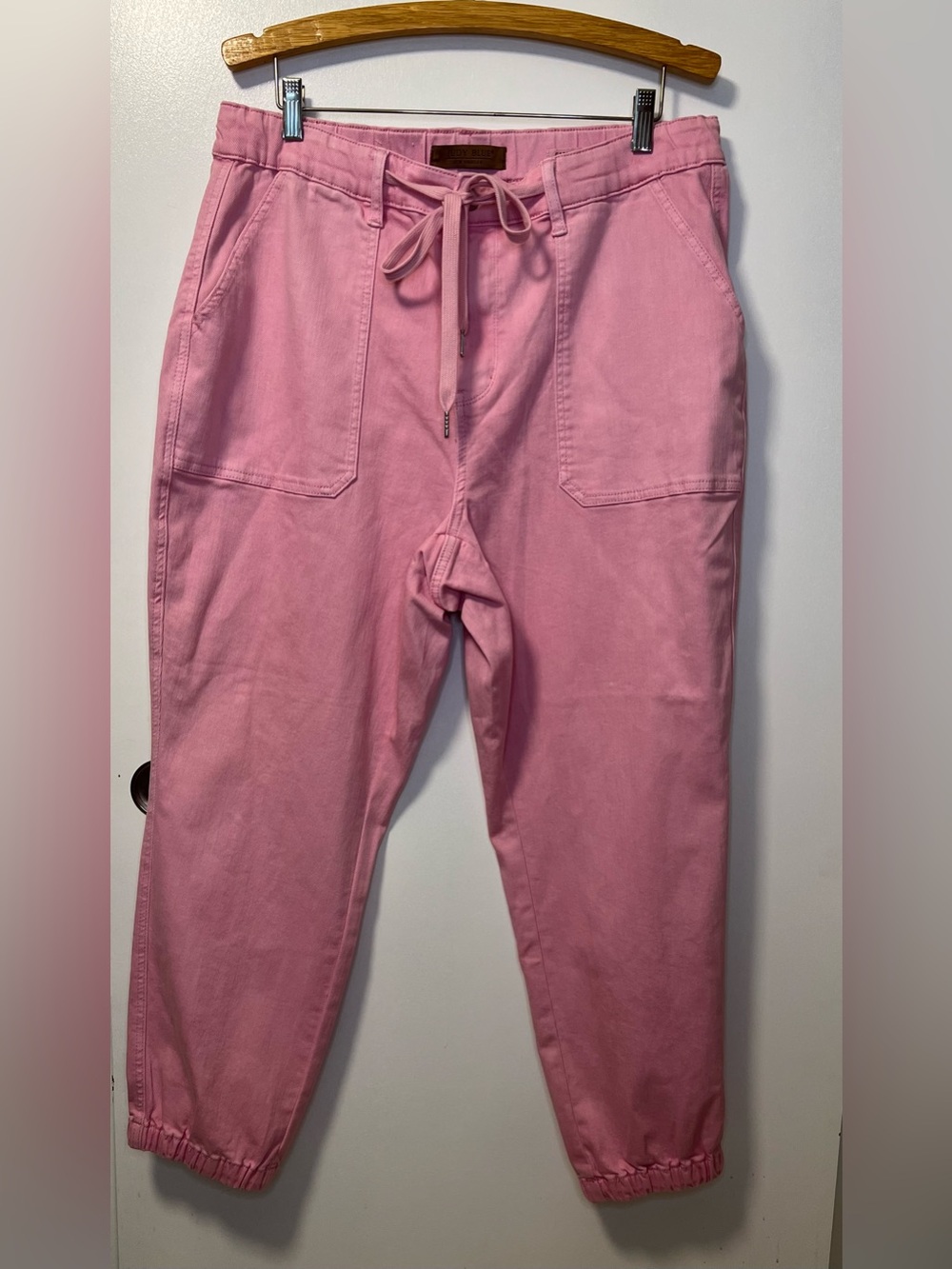 Judy Blue Womens Light Pink Regina High Rise Garment Dyed Denim Jogger Size 18W